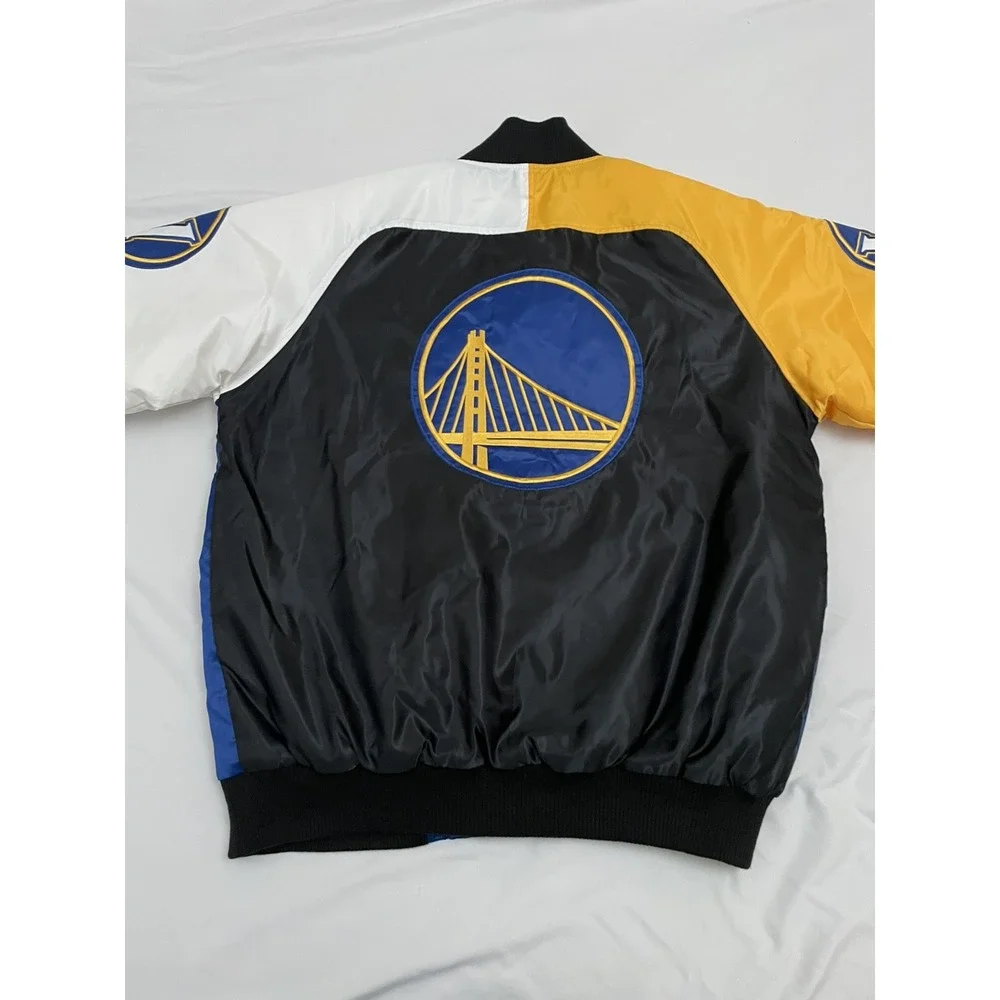 Vintage Starter Golden State Warriors Tricolor Remix Satin Jacket Men's Large